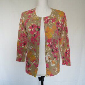 Merona Women’s Multicolor ¾” Long Sleeves Button Up Floral Cardigan M